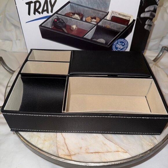 Valet Tray Gentlemans Personal Organizer NEW w Box Nifty Gift Fathers Day Dad - Picture 9 of 10